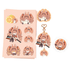 Arknights Angelina Fan-made Acrylic Charm Set